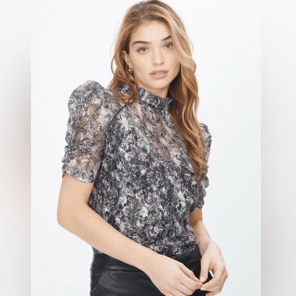 Generation Love Orla Python lace puff sleeve top - Picture 2 of 8